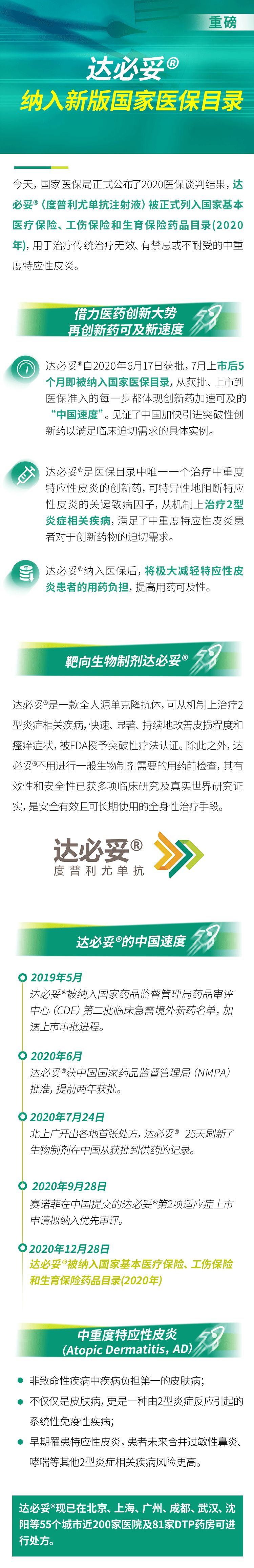 官宣！赛诺菲达必妥®纳入新版国家医保目
