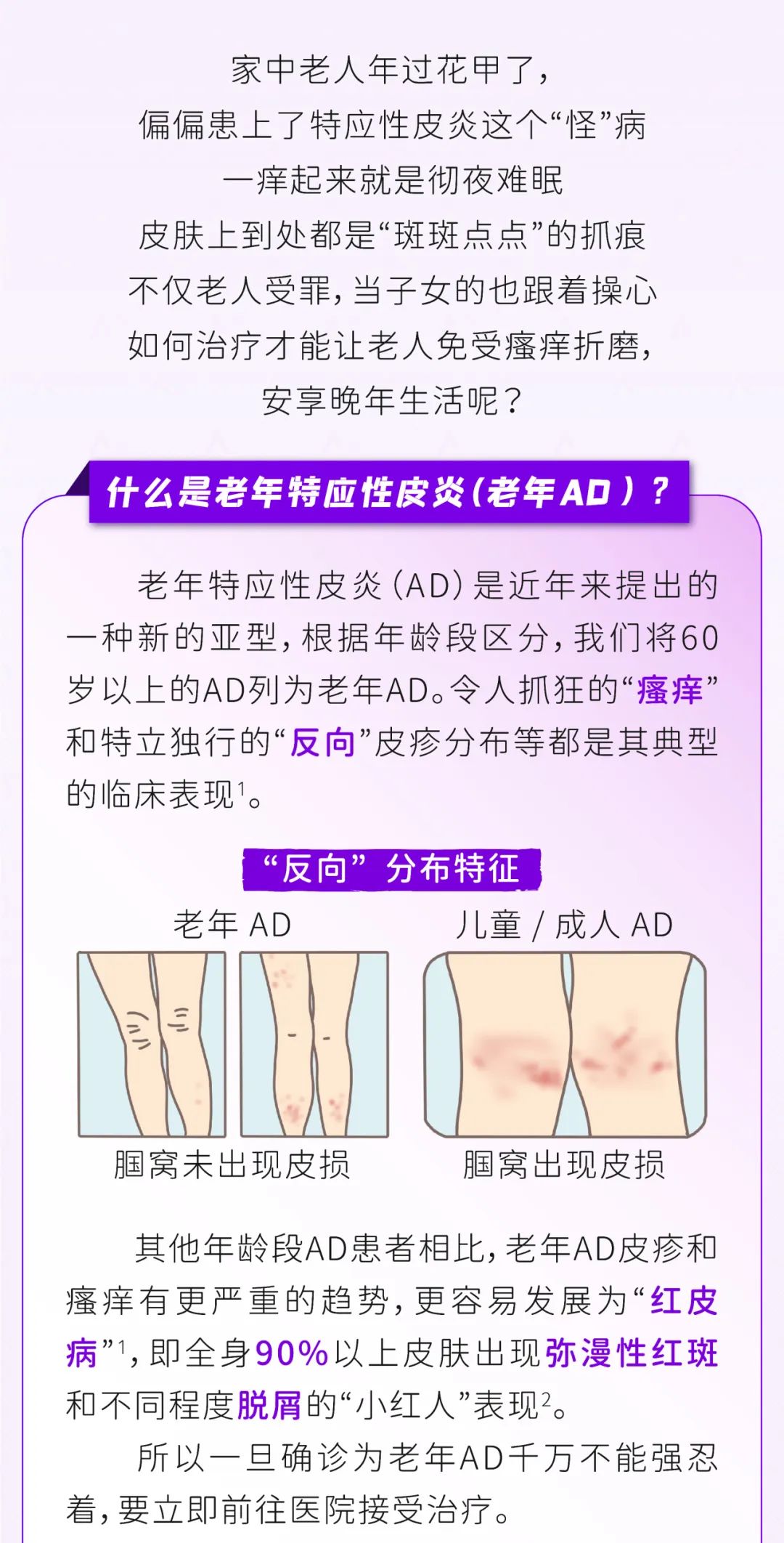 家里的AD老人浑身痒、起红疹，又不敢随便用药怎么办？